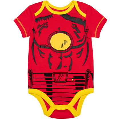 Marvel Baby Boys' 5 Pack Bodysuits - The Hulk, Spiderman, Iron Man and Captain America Multi 12 Months