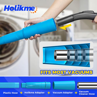 Holikme Dryer Vent Cleaner Kit Vacuum Hose Attachment Brush, Lint Remover, Dryer Vent Vacuum Hose, Blue