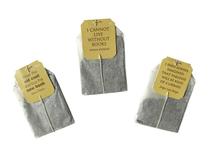 Novel Teas Book Lover's Tea contains 25 teabags individually tagged with literary quotes from the world over, made with the finest English Breakfast tea, for the book lover