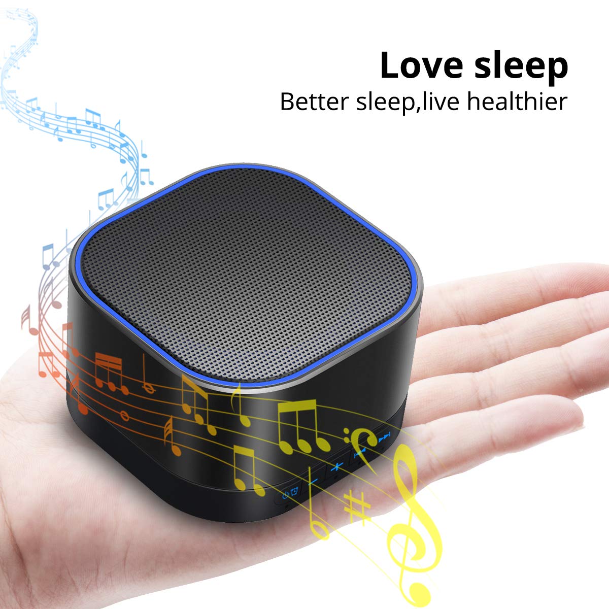 Magicteam Sound Machine White Noise Machine with 20 Non Looping Natural Soothing Sounds Memory Function 32 Levels of Volume Powered by AC or USB and Sleep Sound Timer Therapy for Baby Kids Adults