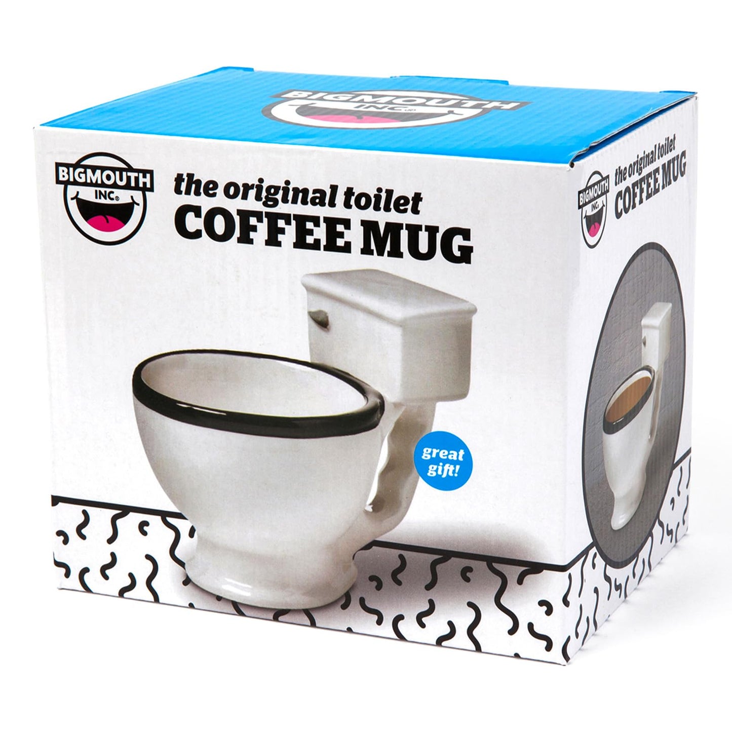 BigMouth Inc Toilet Mug - Funny Coffee Cup for Men, Women - Novelty Toilet Bowl Mug - Hilarious Gag Gift for Holidays, Birthday, Secret Santa Party - Ceramic Bathroom Mug for Home, Office - 12 Oz