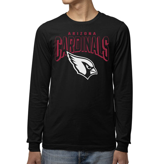 Junk Food Clothing x NFL - Arizona Cardinals - Bold Logo - Unisex Adult Long Sleeve T-Shirt for Men and Women - Size Small