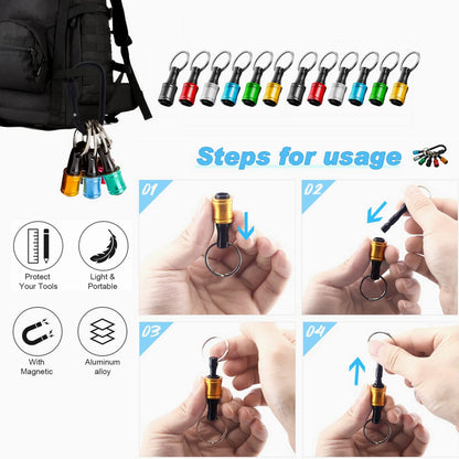 12PCS Bit Holders 1/4 Socket, Hex Shank Screwdriver Bit Holder for Impact Driver Drill Bit Keychain Extension Bar Quick Release Easy Change, Screwdriver Bit Holders for Tools & Home Improvement Gift