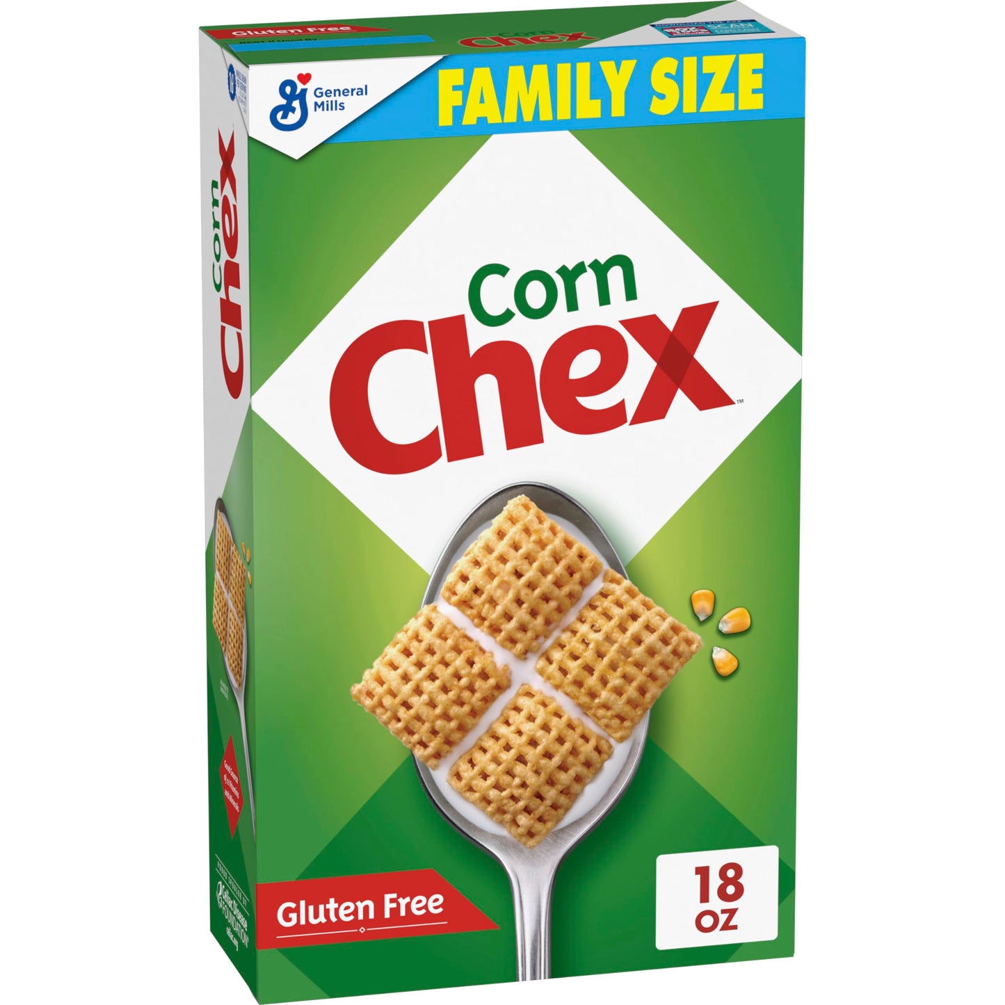 Chex Corn Gluten Free Breakfast Cereal, Made with Whole Grain, Homemade Chex Mix ingredient, Family Size, 18 OZ