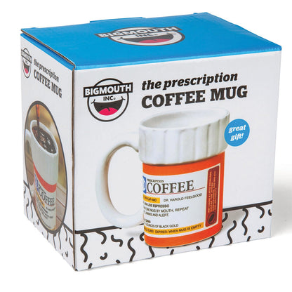 BigMouth Inc. Prescription Coffee Mug - Large Funny Prescription Coffee Cup - Unique Pharmacy Gifts - Hilarious Novelty and Gag Gifts for Doctor - Dishwasher-Safe Ceramic Pill Bottle Coffee Cup - 12oz