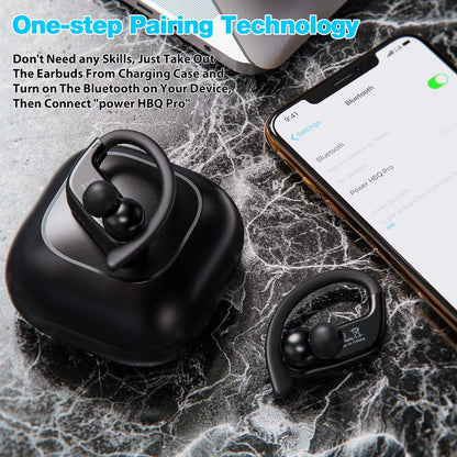 Wireless Earbuds Bluetooth Headphones 5.0 True Wireless Sport Earphones Built-in Mic in Ear Running Headset with Earhooks Charging Case Compatible with iPhone 14 Pro Max Plus Samsung Android