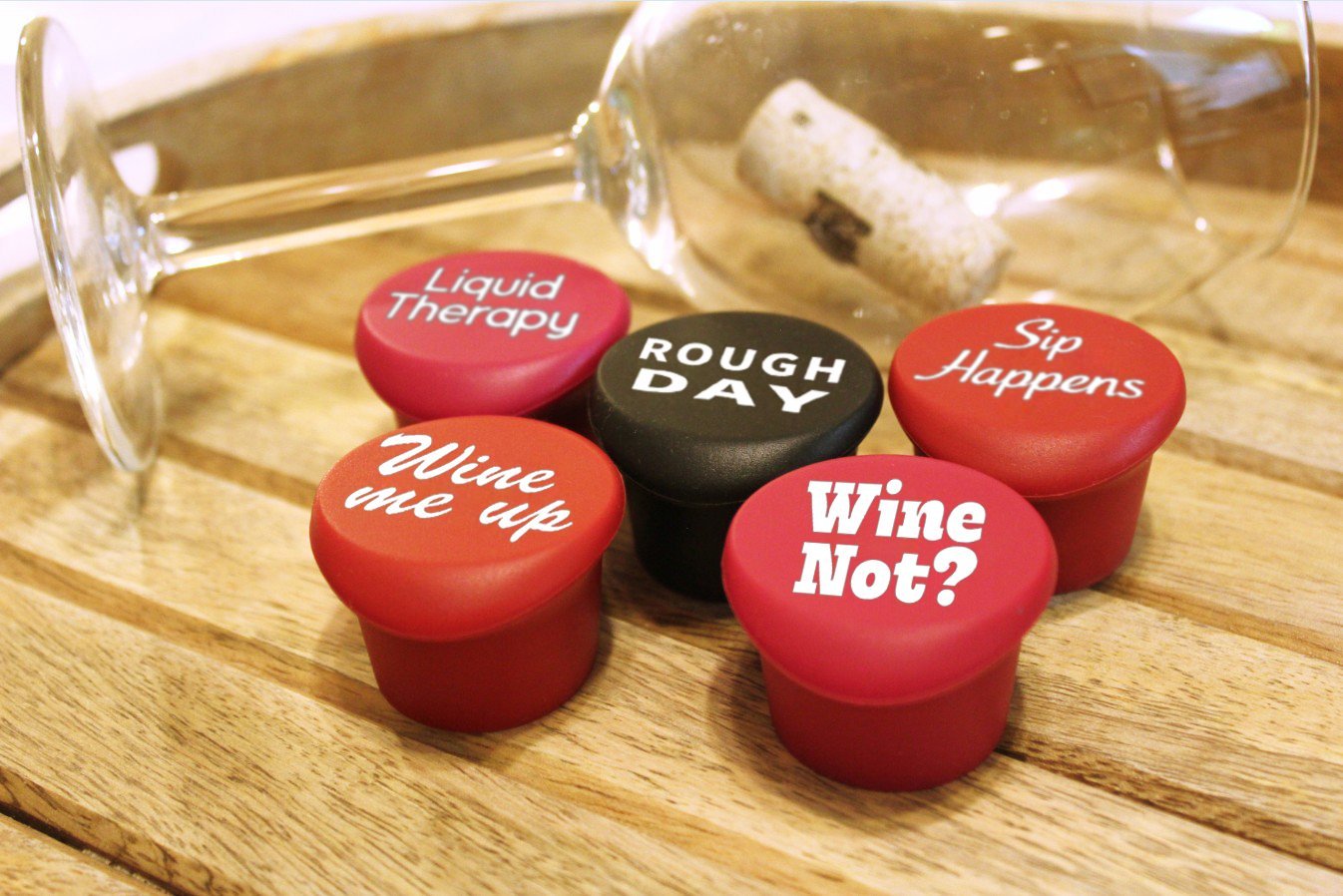 5 Funny Wine Stoppers - Perfect as Wine Accessories or Wine Gifts for Women - Set of 5 Funny Silicone Wine Bottle Stopper. A Great Christmas Gifts For Women Or Men. Better Than Wine Corks.