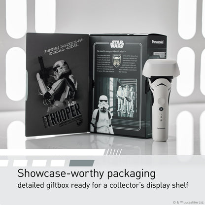 Panasonic Electric Shaver, Special Edition Star Wars Stormtrooper Design, Wet Dry Men’s Shaver with 3-Blade Cutting System and Pop-Up Trimmer - ES-SWLT2W