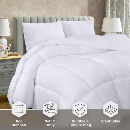 Utopia Bedding Twin XL Comforter Duvet Insert - Quilted Comforter with Corner Tabs - Box Stitched Down Alternative Comforter (Twin XL, White)