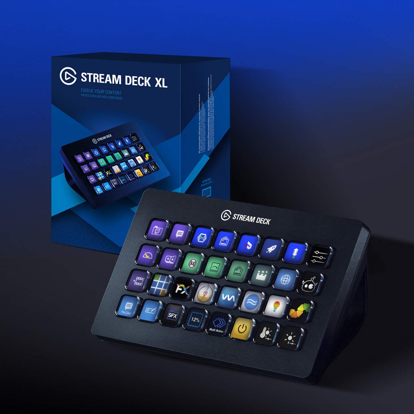 Elgato Stream Deck XL – Advanced Studio Controller, 32 macro keys, trigger actions in apps and software like OBS, Twitch, YouTube and more, works with Mac and PC