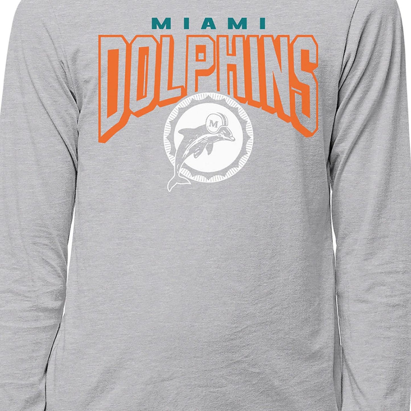 Junk Food Clothing x NFL - Miami Dolphins - Bold Logo - Unisex Adult Long Sleeve T-Shirt for Men and Women - Size X-Large