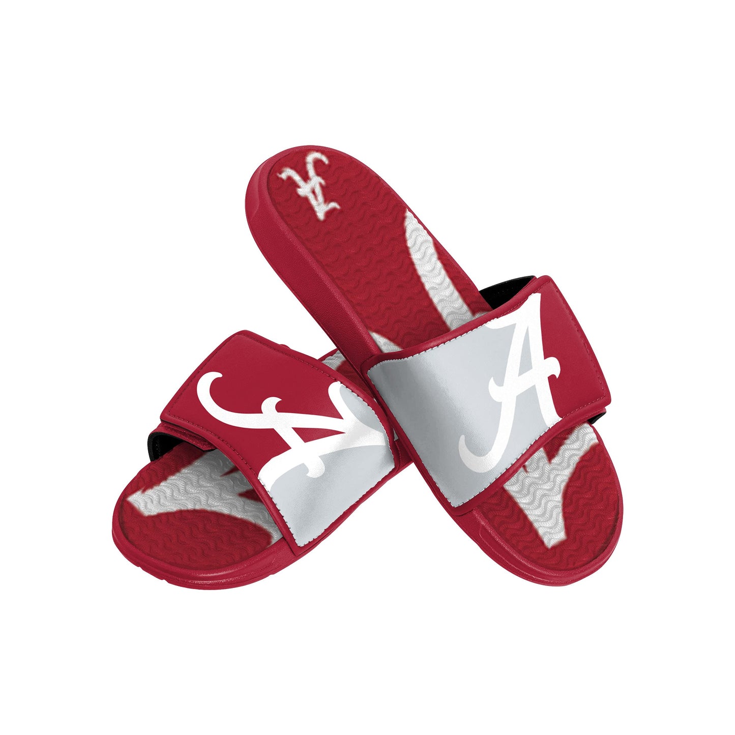 FOCO Alabama Crimson Tide NCAA Mens Colorblock Big Logo Gel Slides - M