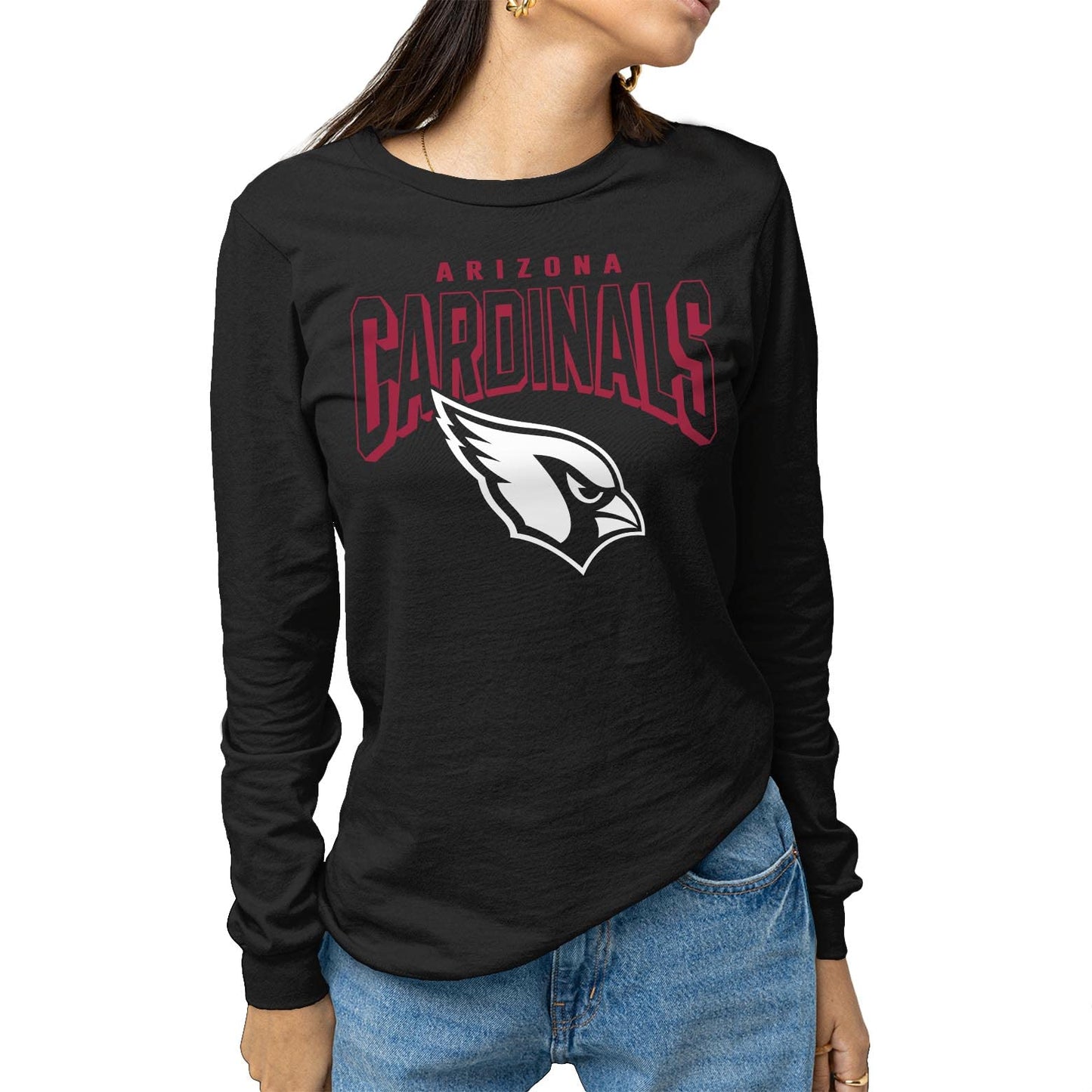 Junk Food Clothing x NFL - Arizona Cardinals - Bold Logo - Unisex Adult Long Sleeve T-Shirt for Men and Women - Size Small