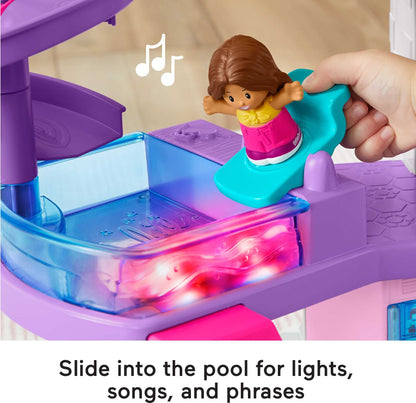 Fisher-Price Little People Barbie Toddler Playset Little Dreamhouse With Music & Lights Plus Figures & Accessories For Ages 18+ Months