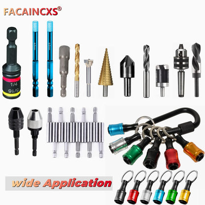 12PCS Bit Holders 1/4 Socket, Hex Shank Screwdriver Bit Holder for Impact Driver Drill Bit Keychain Extension Bar Quick Release Easy Change, Screwdriver Bit Holders for Tools & Home Improvement Gift