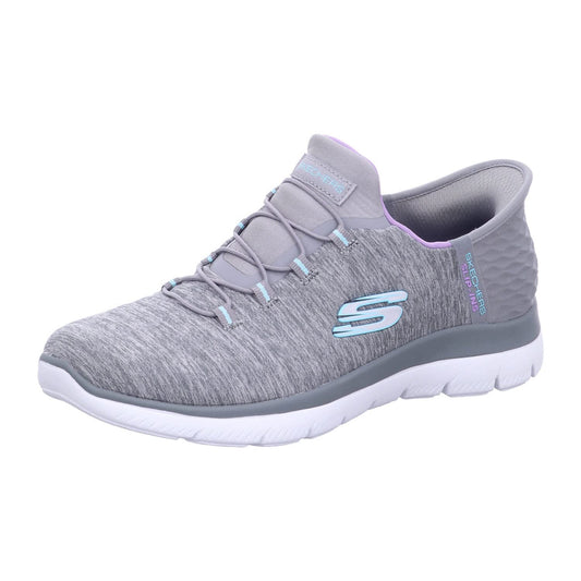 Skechers Women's Hands Free Slip Ins Summits Dazzling Haze Sneaker, Grey Mint, 7