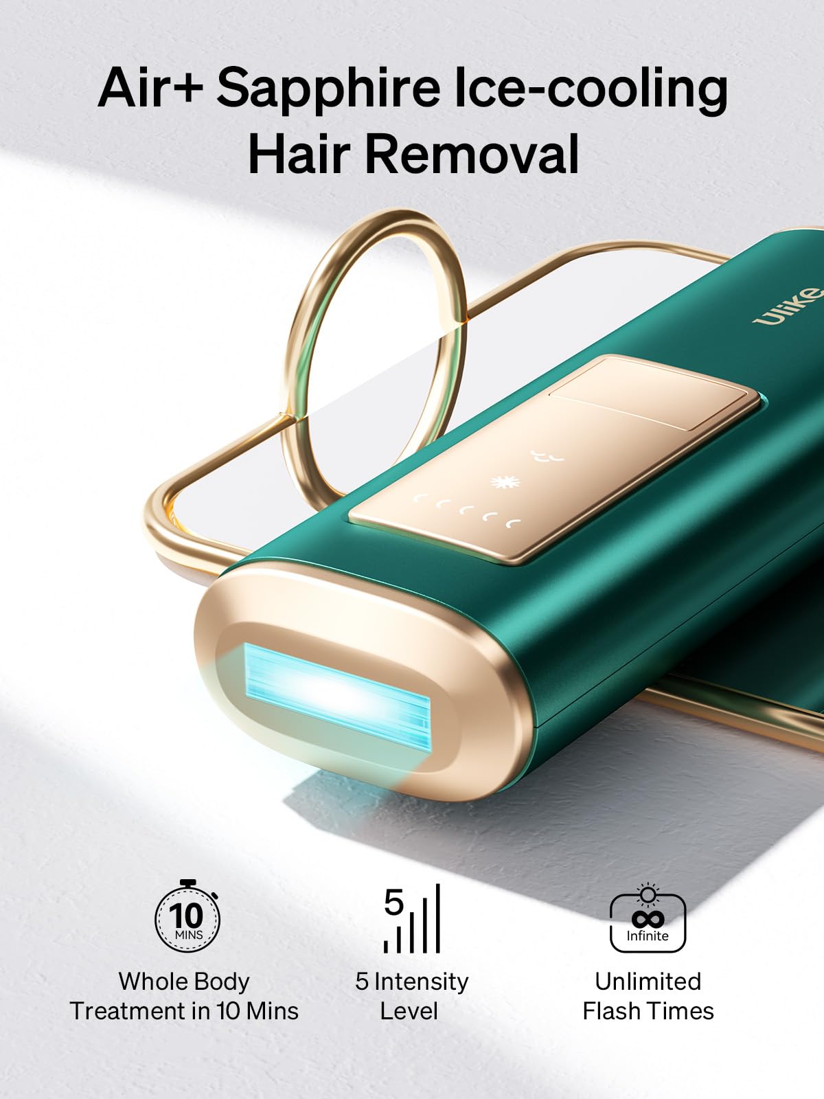 Ulike Laser Hair Removal for Women and Men, Air+ IPL Hair Removal Device with Sapphire Ice-Cooling Technology for Nearly Painless Result, Safe&Long-Lasting for Reducing in Hair Growth for Body & Face