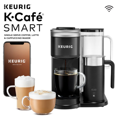 Keurig K-Cafe SMART Single Serve K-Cup Pod Coffee, Latte and Cappuccino Maker, Black