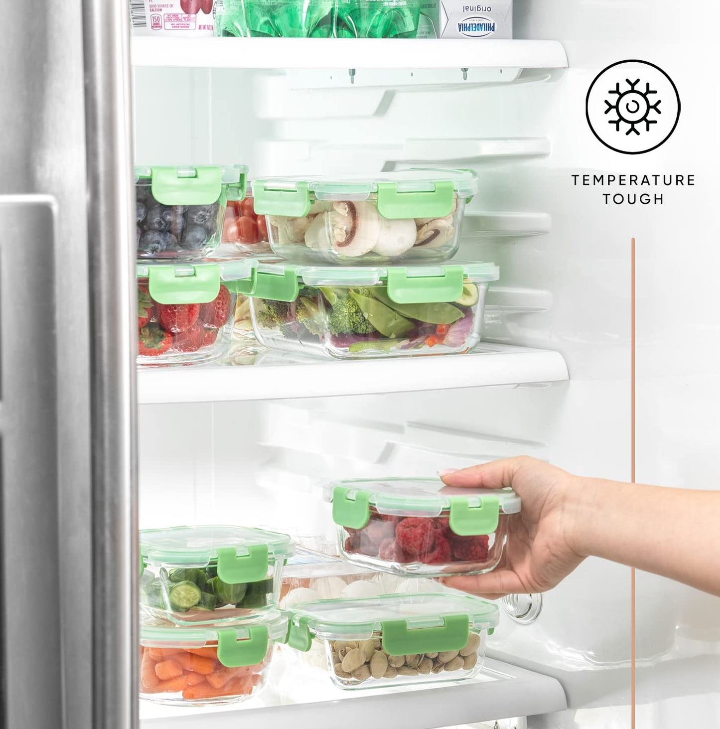 JoyJolt JoyFul 24pc Borosilicate Glass Storage Containers with Lids. 12 Airtight, Freezer Safe Food Storage Containers, Pantry Kitchen Storage Containers, Glass Meal Prep Container for Lunch