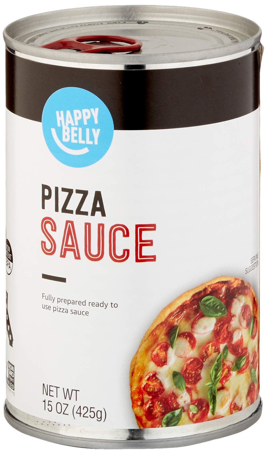 Amazon Brand, Happy Belly Pizza Sauce, 15 Oz