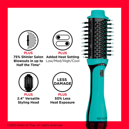 Revlon One Step Volumizer PLUS 2.0 Hair Dryer and Hot Air Brush | Dry and Style | Amazon Exclusive (Teal)