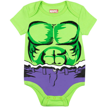 Marvel Baby Boys' 5 Pack Bodysuits - The Hulk, Spiderman, Iron Man and Captain America Multi 12 Months