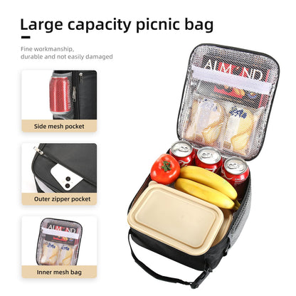 AYEANY Lunch box Lunch bag for men women Large capacity Lunchbox Reusable Lunch bags Insulated Lunch bag Lunch box cooler (Black)