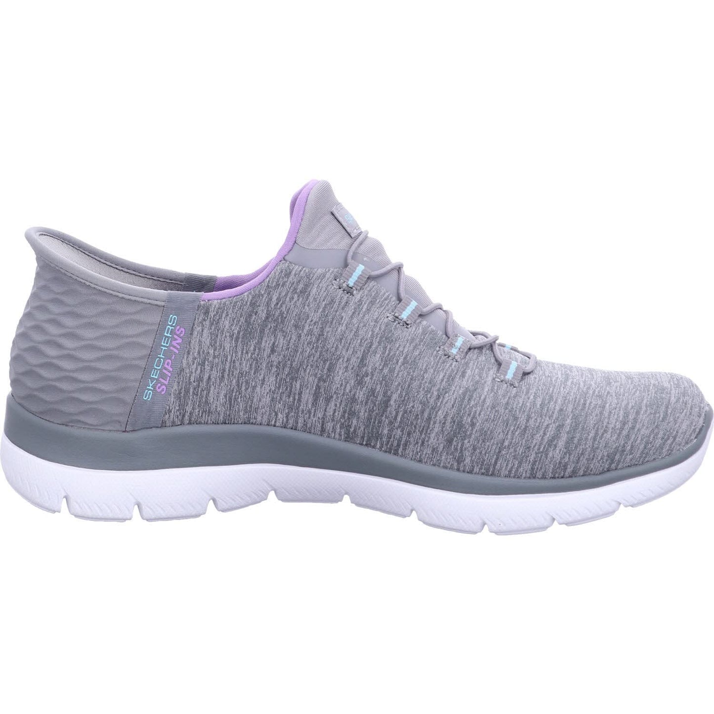 Skechers Women's Hands Free Slip Ins Summits Dazzling Haze Sneaker, Grey Mint, 7