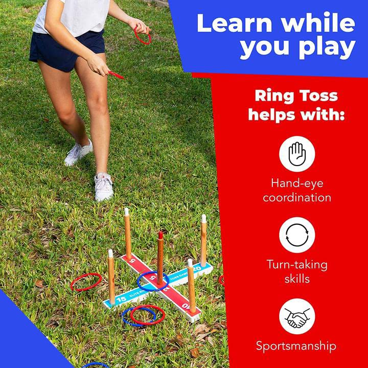 Elite Sportz Ring Toss Games for Kids - Outdoor Yard Game for Adults & Family - Backyard Toys, Outdoor Games, Yard Games, Backyard Games, Lawn Games, Outdoor Toys For Kids Ages 4-8, Outdoor Toys