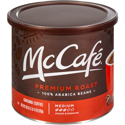 McCafe Premium Roast, Medium Roast Ground Coffee, 30 oz Canister