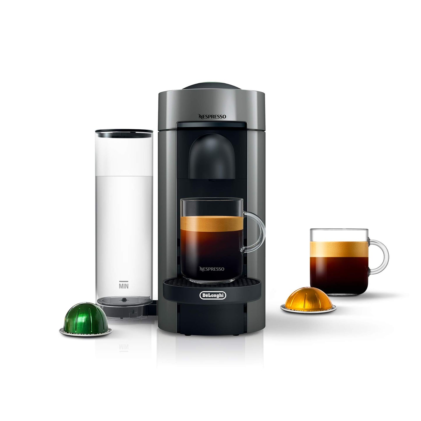 Nespresso VertuoPlus Coffee and Espresso Machine by De'Longhi, 5 Fluid Ounces, Grey