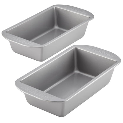 Farberware Bakeware Meatloaf/Nonstick Baking Loaf Pan Set, Two 9-Inch x 5-Inch, Gray