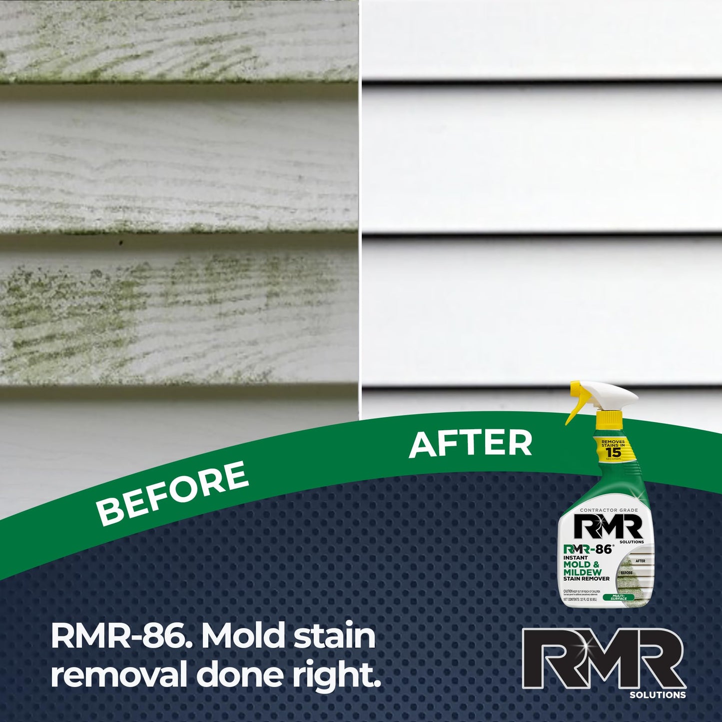 RMR-86 Instant Mold Stain and Mildew Stain Remover Spray - Scrub Free Formula, 32 Fl Oz