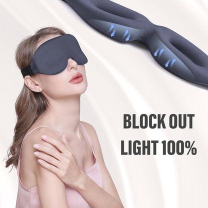 YIVIEW Sleep Mask for Side Sleeper, 100% Light Blocking 3D Sleeping Eye Mask, Soft Breathable Eye Cover for Women Men, Relaxing Zero Pressure Night Blindfold