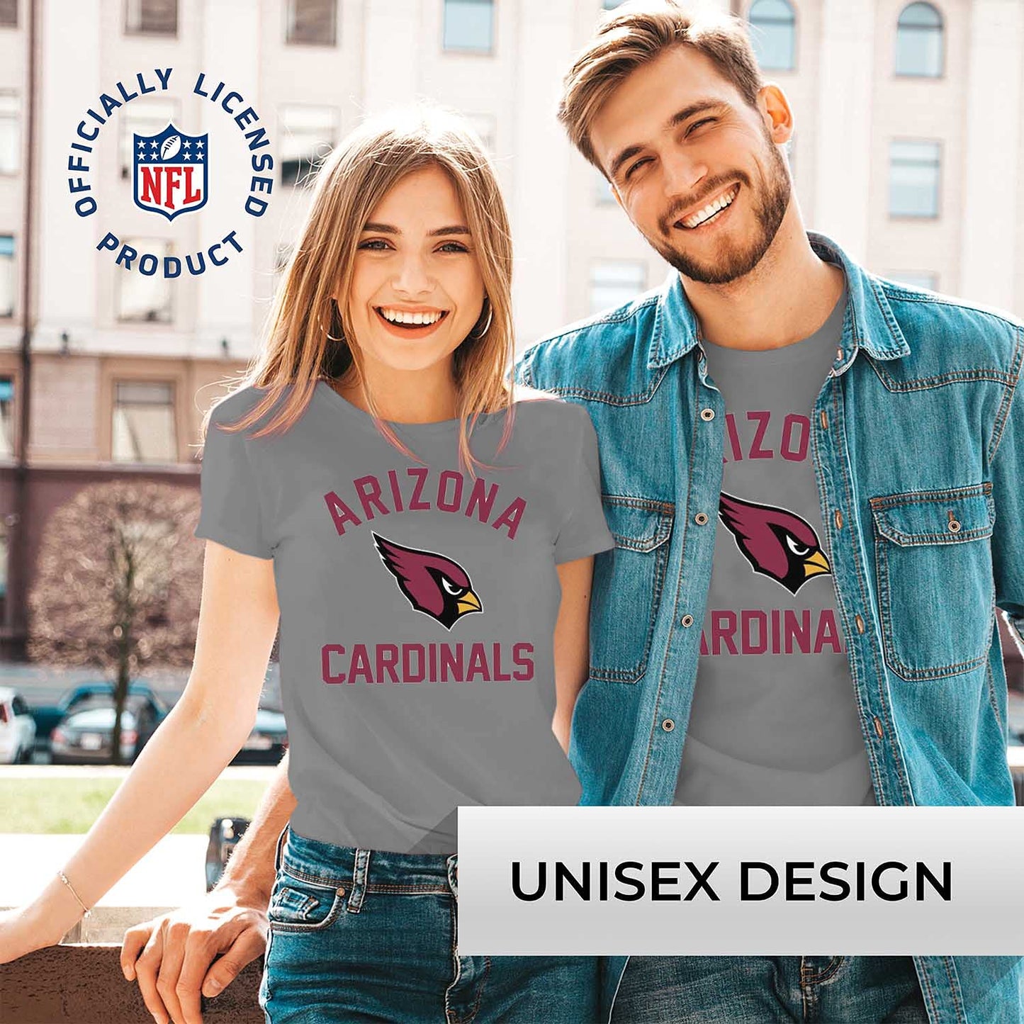 Team Fan Apparel NFL Adult Gameday T-Shirt - Cotton Blend - Tagless - Semi-Fitted - Unleash Your Team Spirit During Game Day (Arizona Cardinals - Gray, Adult Medium)