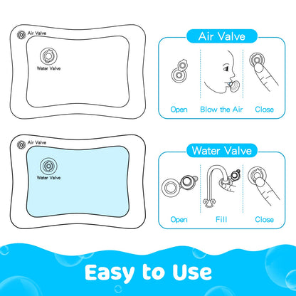 Yeeeasy Tummy Time Water Mat 丨Water Play Mat for Babies Inflatable Tummy Time Water Play Mat for Infants and Toddlers 3 to 12 Months Promote Development Toys Cute Baby Christmas Gifts