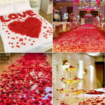 CODE FLORIST 2200 PCS Dark-Red Silk Rose Petals for Valentine's Day,Romantic Night,Wedding,Proposal Anniversary Flower Decorations