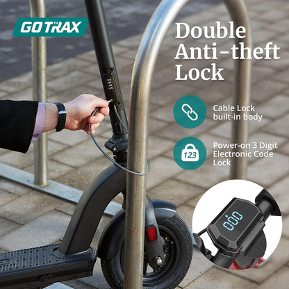 Gotrax G4 Electric Scooter, 10" Pneumatic Tires, Max 25 Mile Range and 20Mph Power by 500W Motor, Double Anti-theft Lock, Bright Headlight and Taillight, 500W Foldable E Scooter for Adult