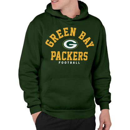 Junk Food Clothing x NFL - Green Bay Packers - Classic Team Logo - Unisex Adult Pullover Fleece Hoodie for Men and Women - Size Large