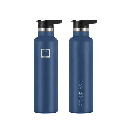 IRON FLASK Sports Water Bottle - 24 Oz - 3 Lids (Narrow Straw Lid) - Leak Proof Vacuum Insulated Stainless Steel - Hot & Cold Double Walled Insulated Thermos - Valentines Day Gifts for Him or Her