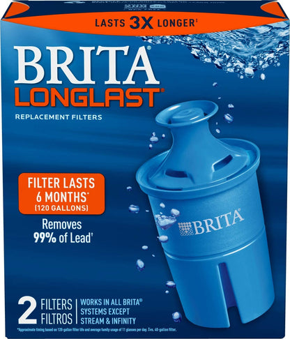 Brita Elite Water Filter Replacements for Pitchers and Dispensers, Reduces 99% of Lead from Tap Water, Lasts 6 Months, 2 Count