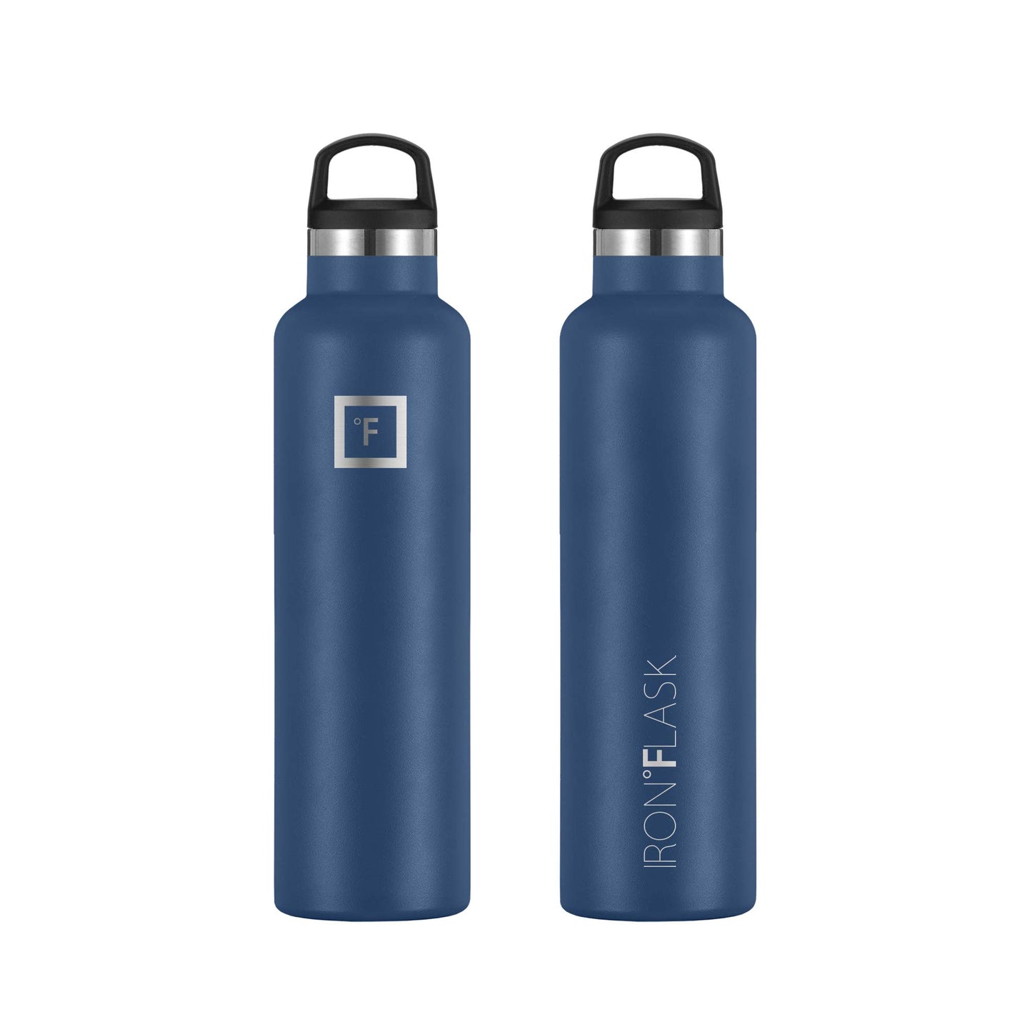 IRON FLASK Sports Water Bottle - 24 Oz - 3 Lids (Narrow Straw Lid) - Leak Proof Vacuum Insulated Stainless Steel - Hot & Cold Double Walled Insulated Thermos - Valentines Day Gifts for Him or Her