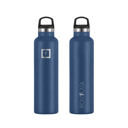 IRON FLASK Sports Water Bottle - 24 Oz - 3 Lids (Narrow Straw Lid) - Leak Proof Vacuum Insulated Stainless Steel - Hot & Cold Double Walled Insulated Thermos - Valentines Day Gifts for Him or Her