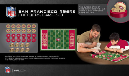 MasterPieces Family Game - NFL San Francisco 49ers Checkers - Officially Licensed Board Game for Kids & Adults, 13" x 21"