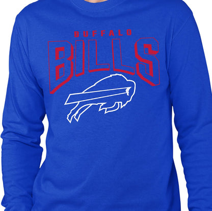 Junk Food Clothing x NFL - Buffalo Bills - Bold Logo - Unisex Adult Long Sleeve T-Shirt for Men and Women - Size X-Large