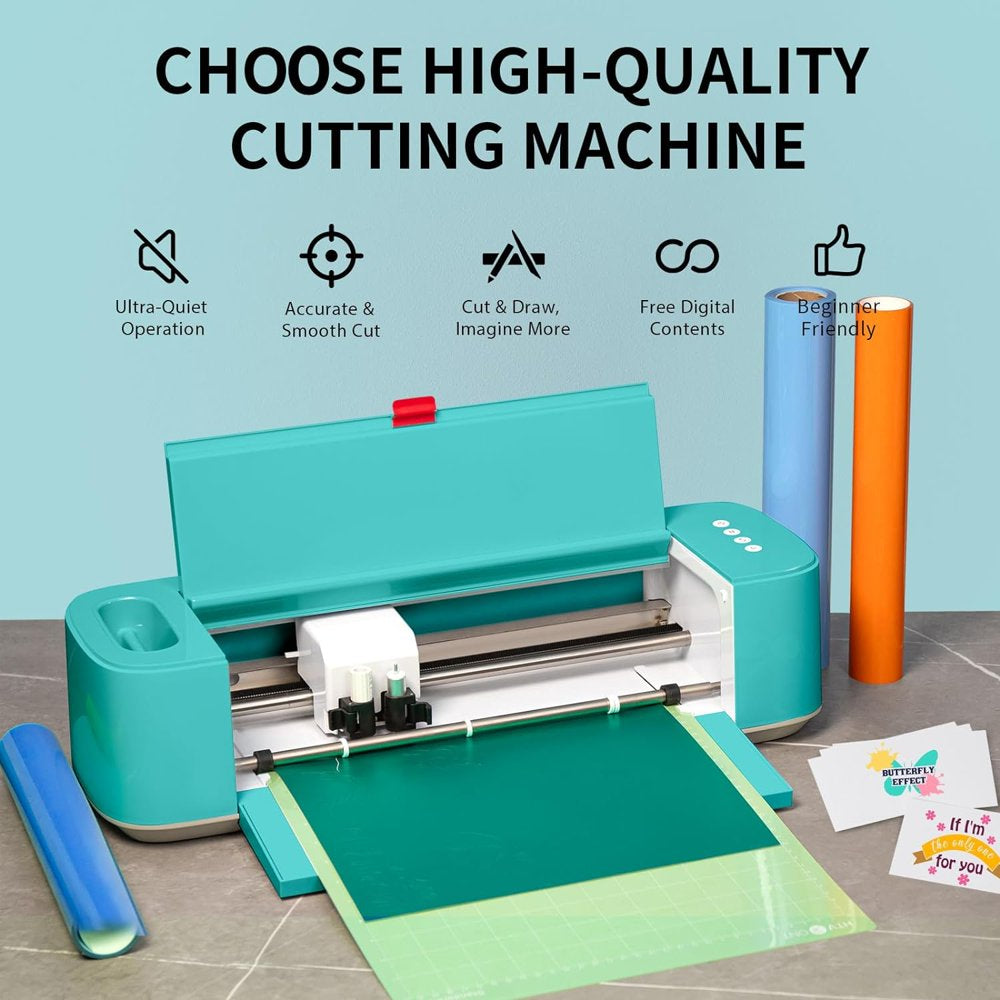 HTVRONT by LOKLiK DIY Cutting Machine for All Vinyl Crafts w/ Bluetooth & USB for Windows & Mac Vinyl Cutter Machine for Cricut Vinyl