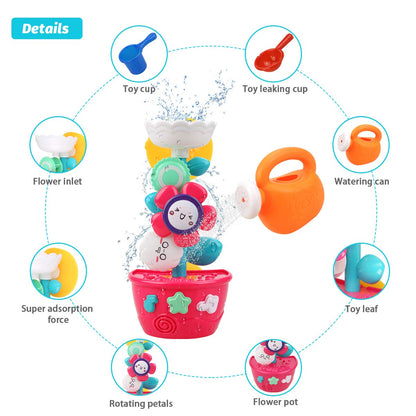 Girl Bath Toys for Kids 1-3 Bathtub Toys for Toddlers Water Tub Toys for Babies 1 2 3 Year Old Girls Boys Gifts with 1 Mini Sprinkler 2 Toys Cups Gifts Ideal with Color Box