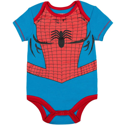 Marvel Baby Boys' 5 Pack Bodysuits - The Hulk, Spiderman, Iron Man and Captain America Multi 12 Months