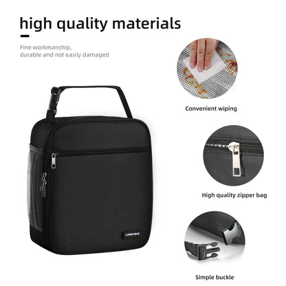 AYEANY Lunch box Lunch bag for men women Large capacity Lunchbox Reusable Lunch bags Insulated Lunch bag Lunch box cooler (Black)