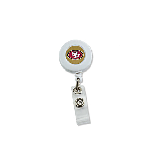 aminco NFL San Francisco 49ers Badge Reel, White